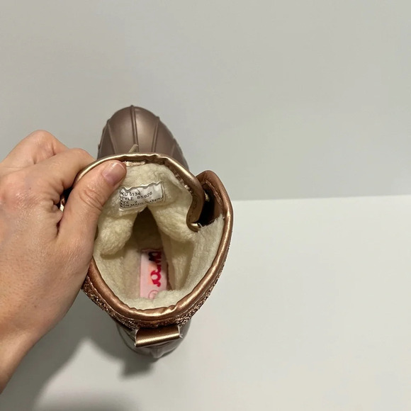 JOSMO Girls Rose Gold Glitter Duck Boots size 2 - Picture 9 of 15